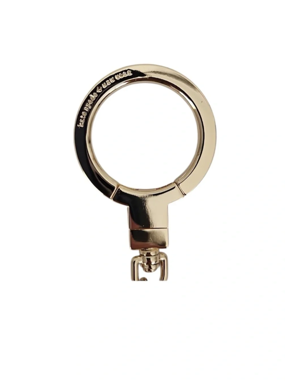 Kate Spade Circle Mirror Bag Charm Keychain Black Cherry Leather $59 New_4